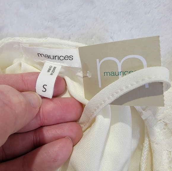 NWT Maurices White Lace Cap Sleeve Lined Mini Dress Bridal Shower Size Small - Picture 8 of 14